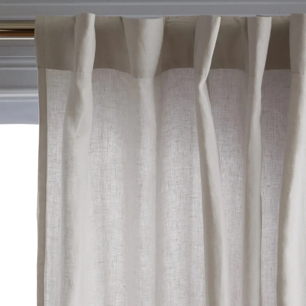 Quince European Linen‎ Curtain Light Filtering 48x96 Cloud Grey 1 Panel 0058